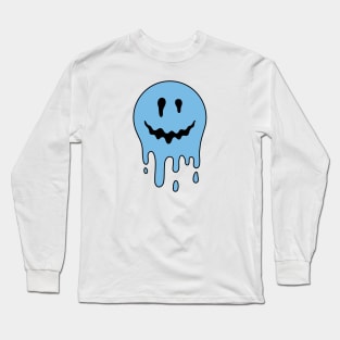 Blue Dripping Smile Long Sleeve T-Shirt